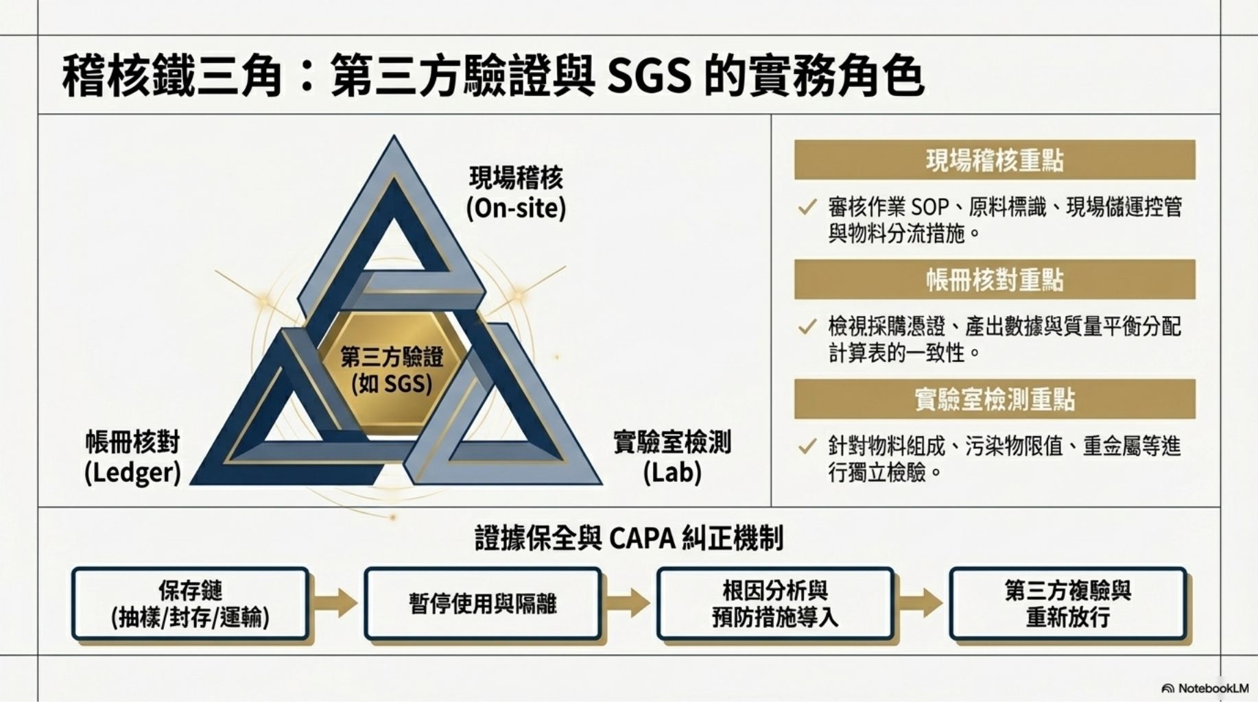 審計、證書流轉與第三方檢驗的實務要點（含 SGS 等檢驗單位角色）